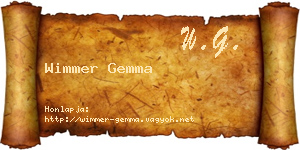 Wimmer Gemma névjegykártya